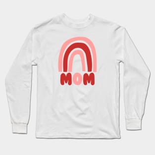 Mom - Red Rainbow Long Sleeve T-Shirt